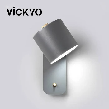 VICKYO Led монтиран на стената Лампа С Ключ, Модерен Скандинавски Интериор, с монтиран на стената Лампа За Спалня, Нощни лампи, Хол, Кабинет, Скандинавските Домашни осветителни Тела