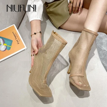 NUFUNI/дамски обувки; Новост 2022 г.; пролетни дамски обувки на висок ток-висок ток с квадратни пръсти в римски стил; размери 35-41; вечерни