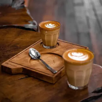 Стъклена чашата за кафе лате чаша ins вятър прозрачен лист дегустируется чаша чаша чаша мляко за закуска мръсно бяла чаша в Австралия